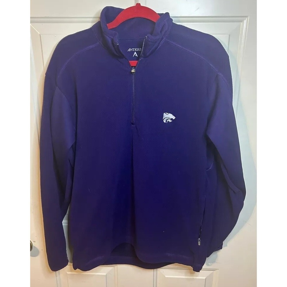 Kansas State Wildcats Purple Antigua 1/4 Zip Pullover Jacket Men Size M